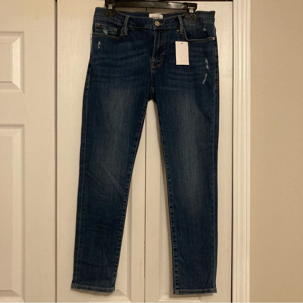 NWT Frame Le Garçon Size 28 Dark Wash Skinny Ankle Jeans Denim Straight